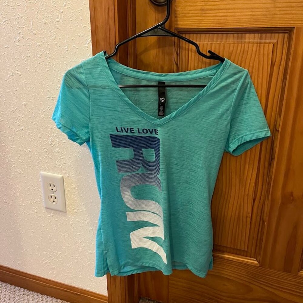 Live Love Dream "Live Love Run" Shirt, Turquoise, XS